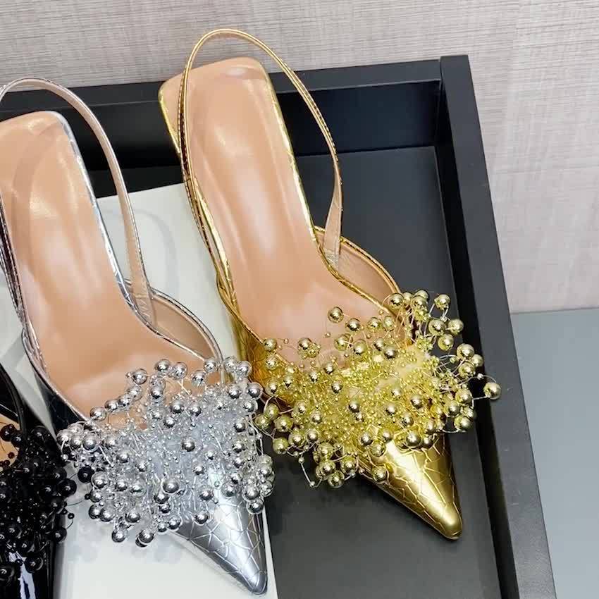 VougeVamp Pointed Toe Stiletto Sandals – Elegant One-Strap High Heels for Summer - VougeVampUK