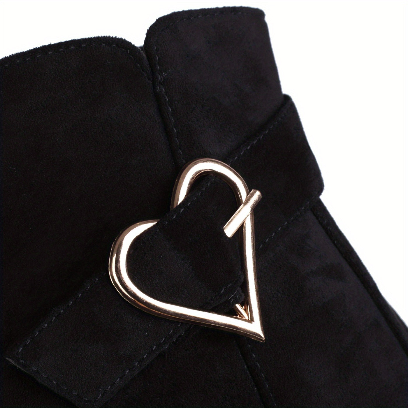 VougeVamp Stylish Wedge Ankle Boots – Heart-Shaped Buckle Strap, Comfortable & Breathable Slip-On Design - VougeVampUK