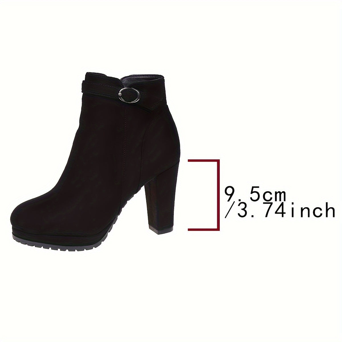 VougeVamp Women's Wedge Heel Ankle Boots – Round Toe, Side Zipper, Comfortable & Stylish - VougeVampUK