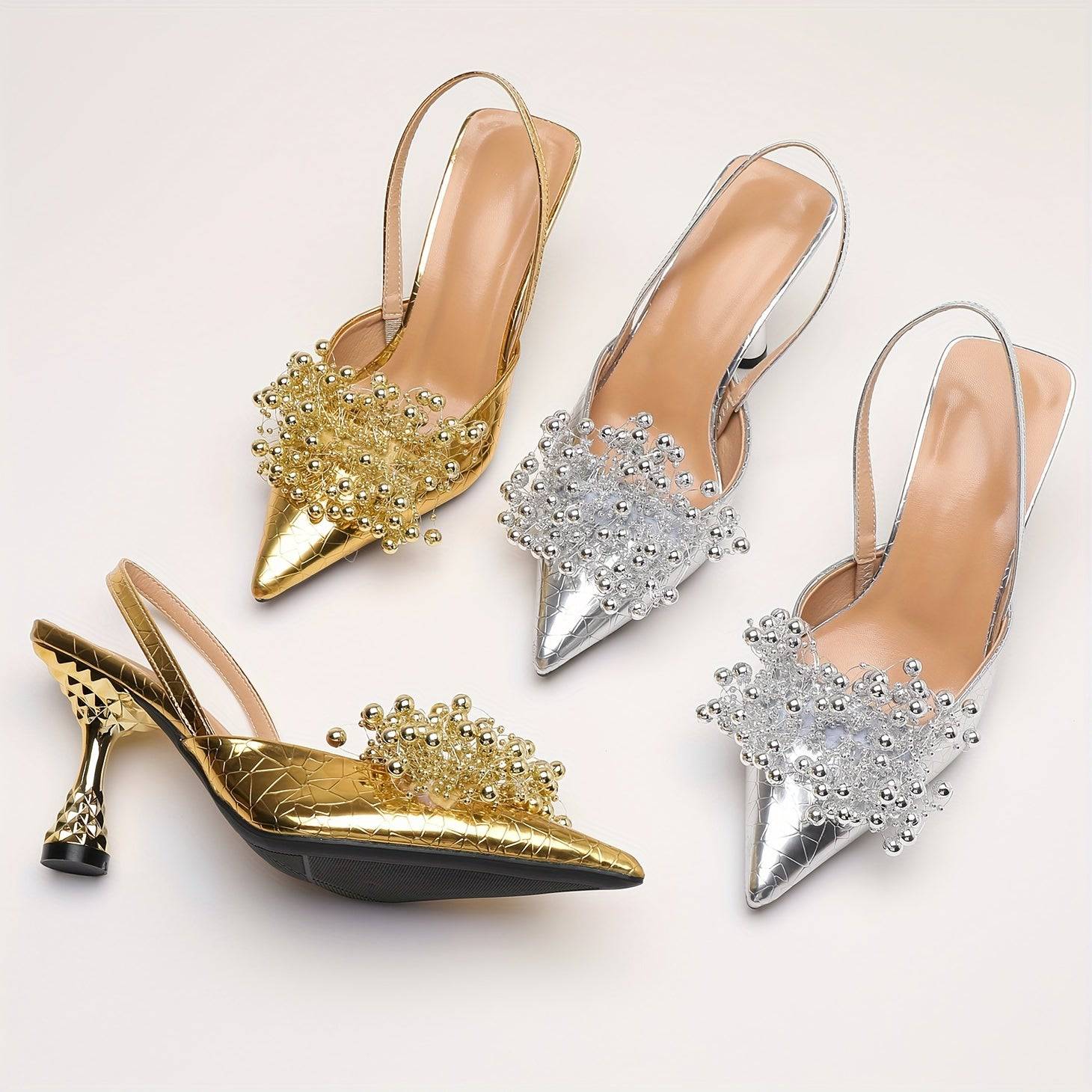 VougeVamp Pointed Toe Stiletto Sandals – Elegant One-Strap High Heels for Summer - VougeVampUK