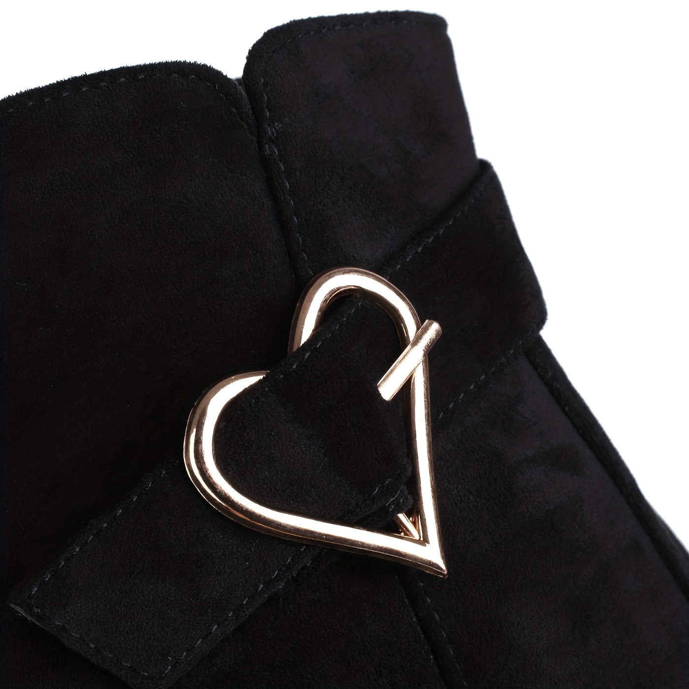 VougeVamp Stylish Wedge Ankle Boots – Heart-Shaped Buckle Strap, Comfortable & Breathable Slip-On Design - VougeVampUK