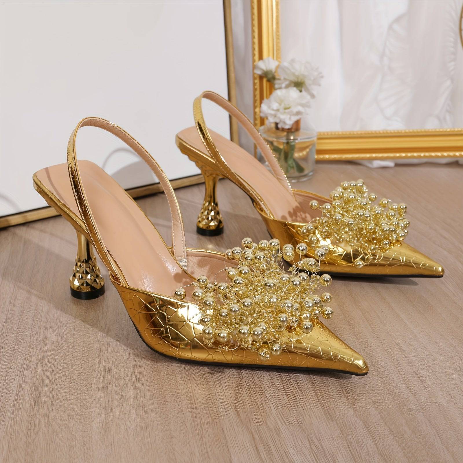 VougeVamp Pointed Toe Stiletto Sandals – Elegant One-Strap High Heels for Summer - VougeVampUK