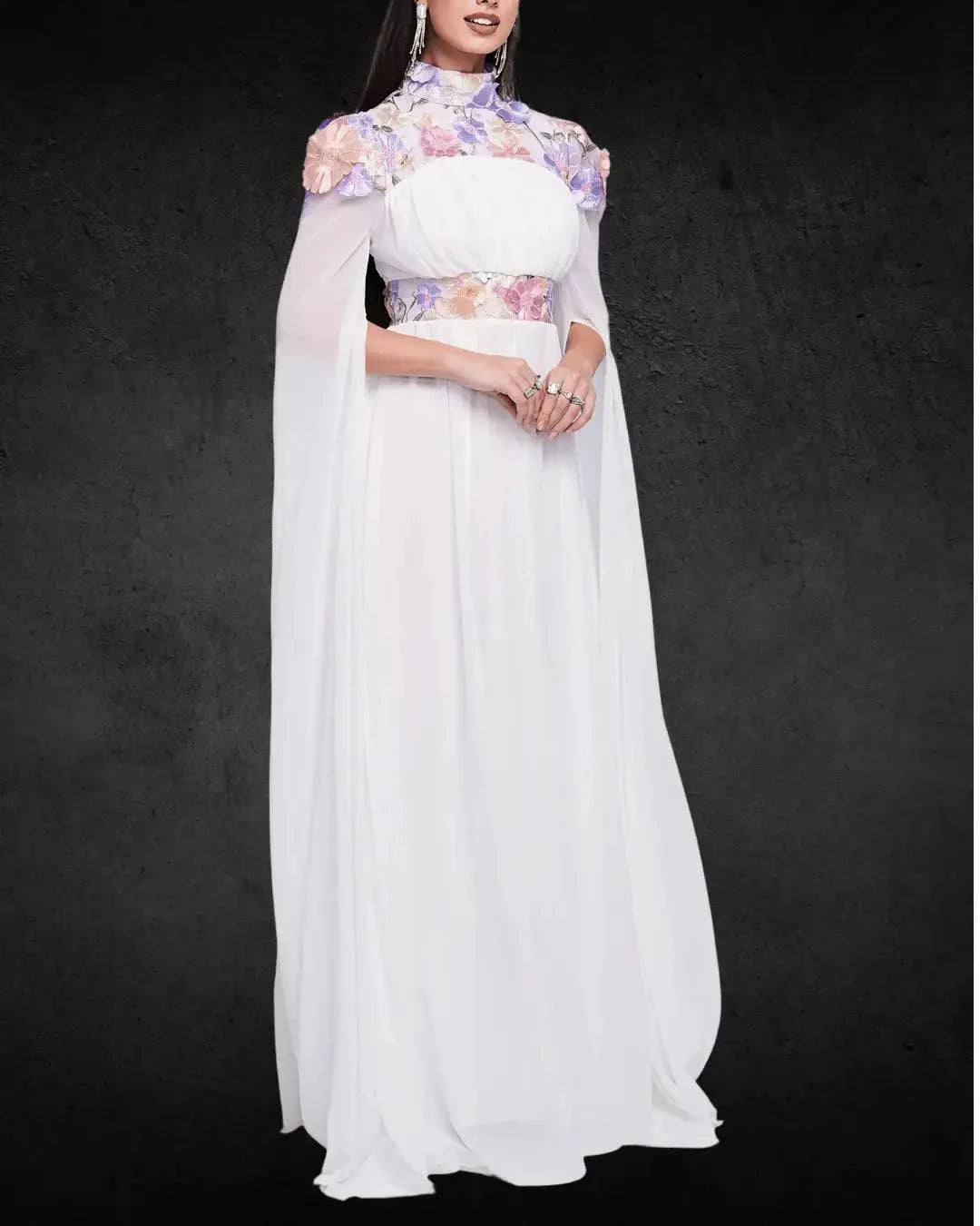 Elegant Crew Neck A-Line Bridal Wedding Dress – 100% Polyester, Solid Color Woven Fabric, Designer Round Neck Gown - VougeVampUK