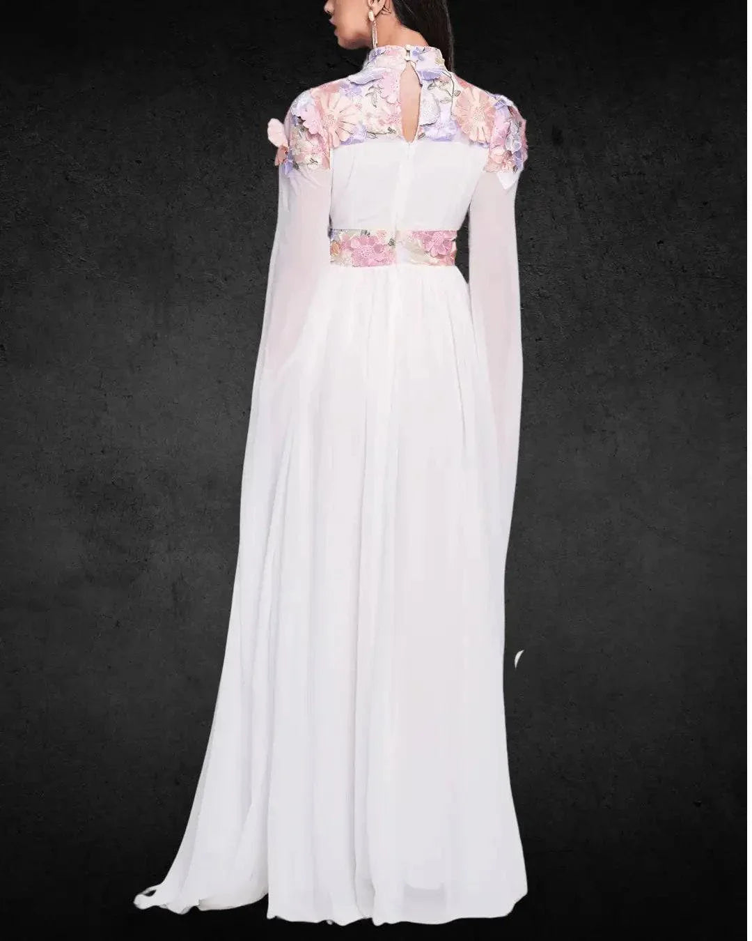 Elegant Crew Neck A-Line Bridal Wedding Dress – 100% Polyester, Solid Color Woven Fabric, Designer Round Neck Gown - VougeVampUK