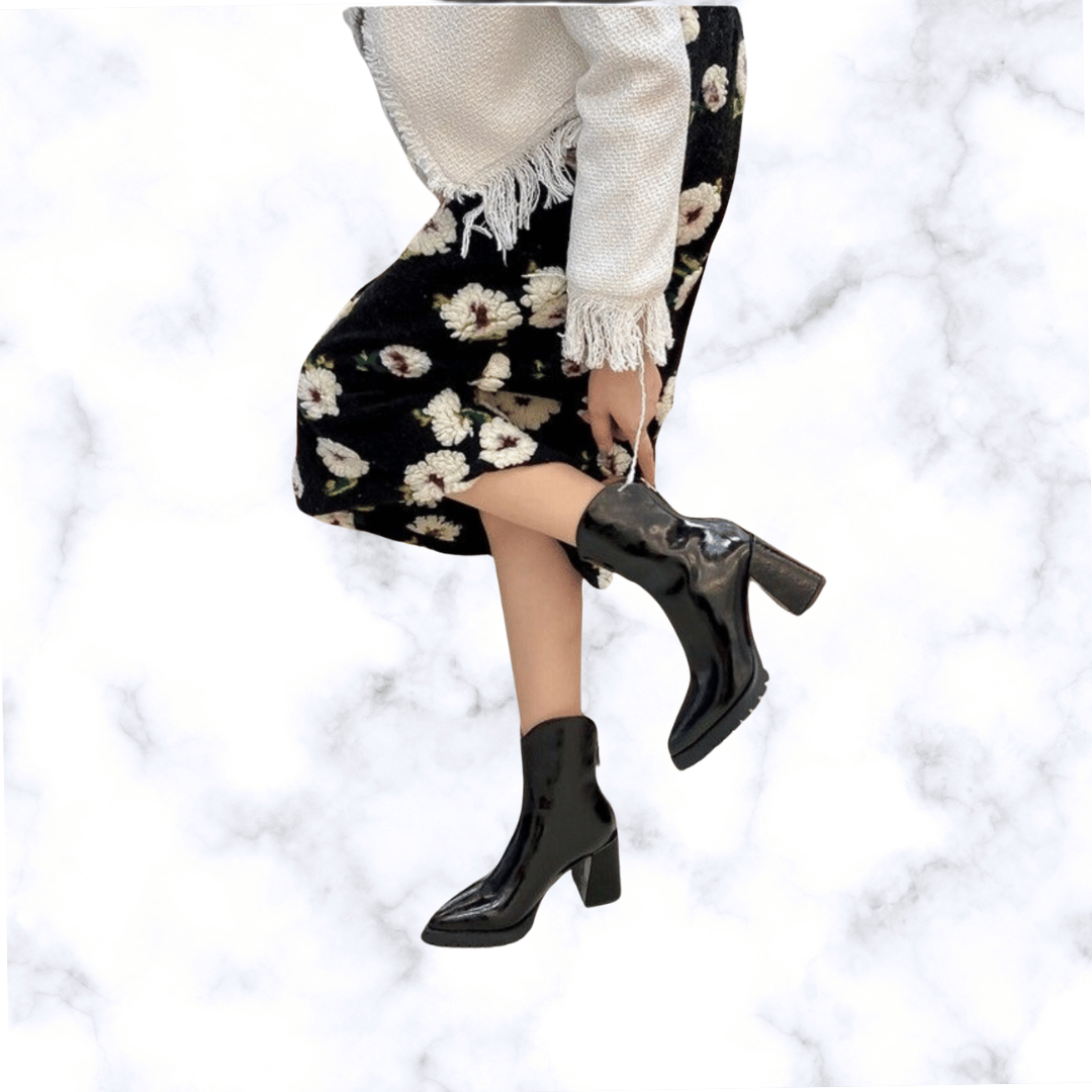 Elegant Pointed Toe High Heel Ankle Boots for Women – Comfortable Leather Chelsea Boots