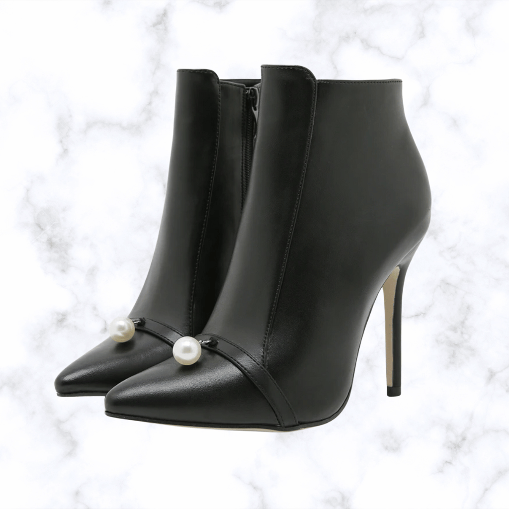 Handmade Pointed Toe Ankle Boots for Women – Elegant Wedding & Party Shoes, Slim Fit Short Booties