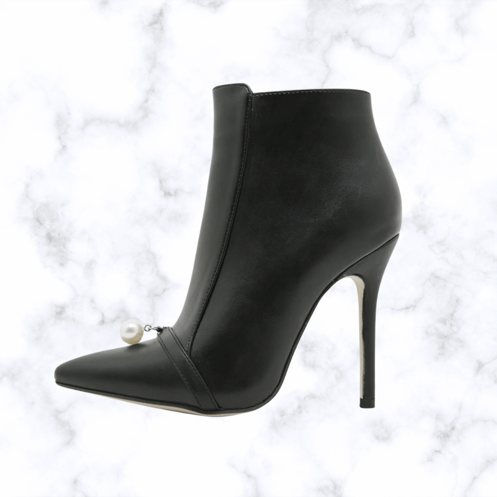 Handmade Pointed Toe Ankle Boots for Women – Elegant Wedding & Party Shoes, Slim Fit Short Booties