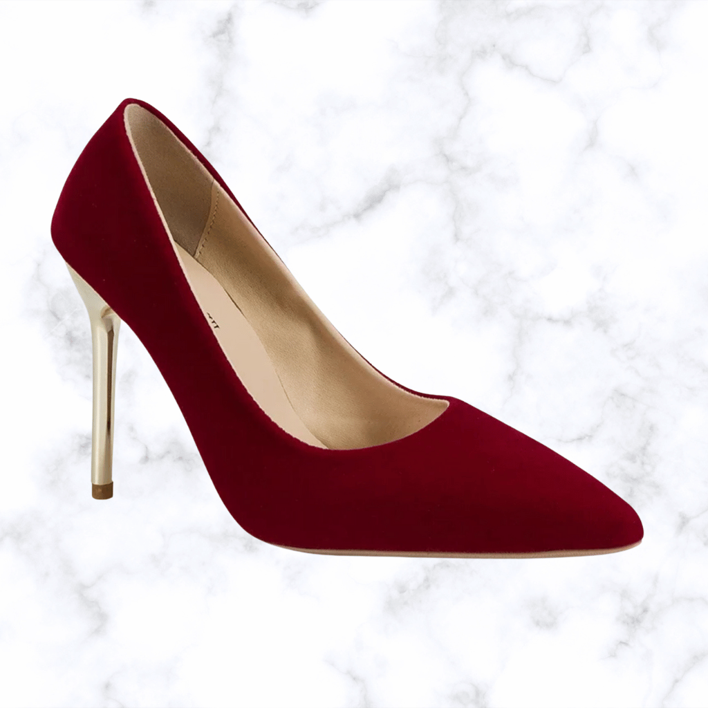 Handmade Retro Red Pointed Toe Wedding Shoes for Women, Slip-On Bridal High Heel Pumps