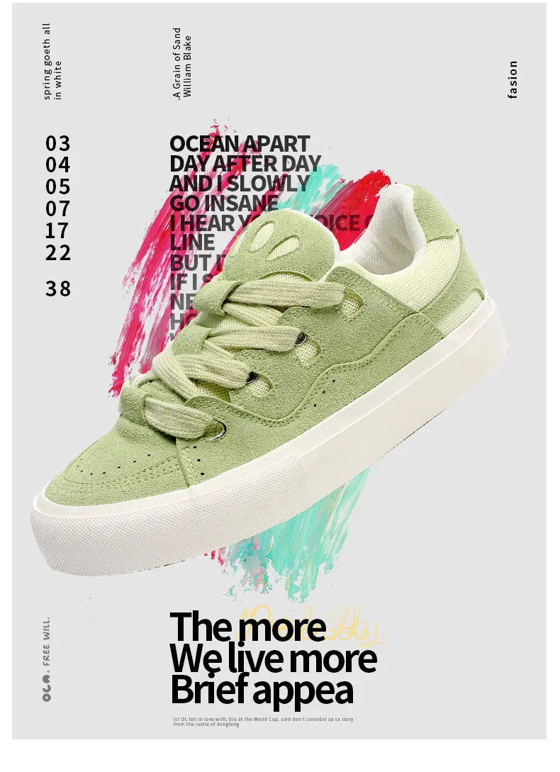 VougeVamp Women's Korean Fashion Canvas Sneakers – Trendy Platform Board Shoes for Casual Wear - VougeVampUK