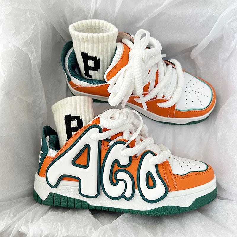 VougeVamp Unisex Skateboard Street Sneakers – High-Quality Hip-Hop Vulcanized Casual Shoes - VougeVampUK