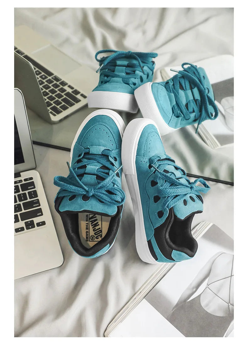 VougeVamp Women's Chunky Platform Sneakers – Trendy Pink Skateboard & Sports Shoes - VougeVampUK