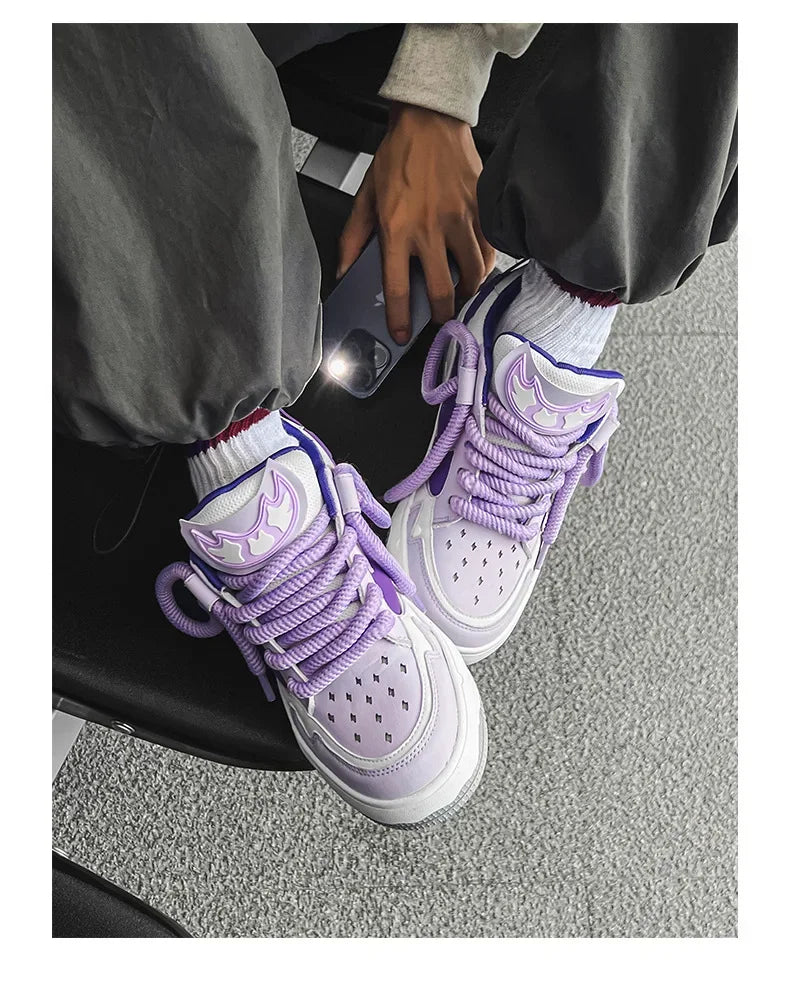 VougeVamp Unisex Skateboard Street Sneakers – Hip-Hop Style Vulcanized Casual Shoes for Walking & Sports - VougeVampUK