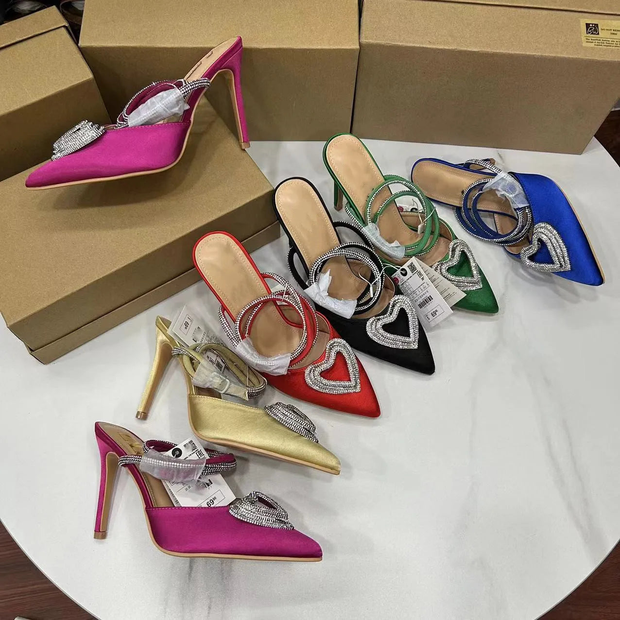 Luxury Bling Party Pumps for Women | Elegant Ankle Strap Slingbacks | Pointed Toe Bridal & Wedding Shoes - VougeVampUK