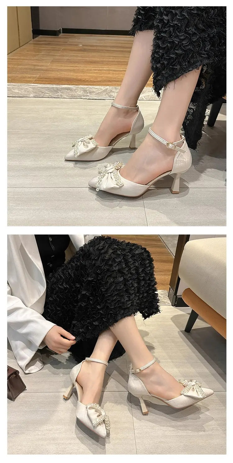 VougeVamp Women's Pointed Toe Butterfly Stiletto Heels – Elegant Bridal & Party Shoes