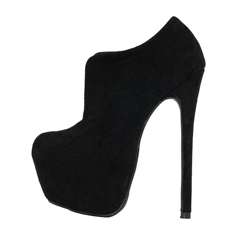 VougeVamp Black Platform Pumps - Round Toe High Heel Party Shoes for Women, Sizes 35-45