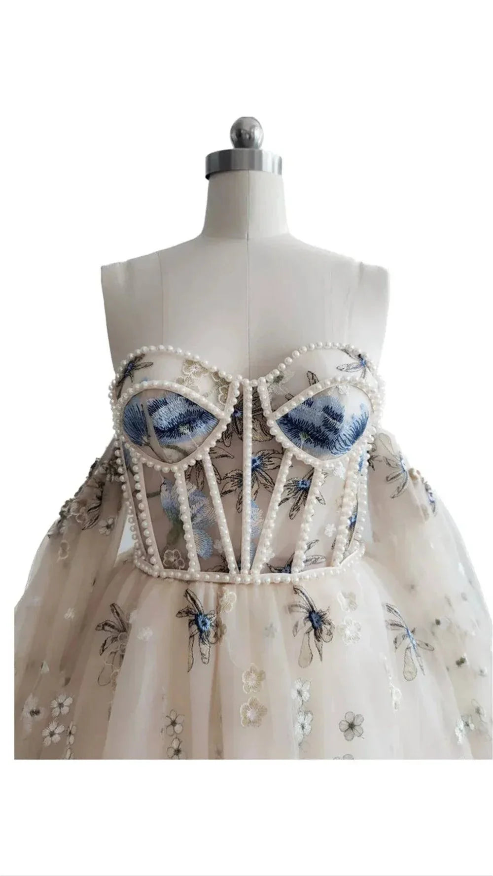 VougeVamp Princess Flower Lace A-Line Wedding Dress - Puffy Sleeve Side Split Sweetheart Bridal Gown - VougeVampUK