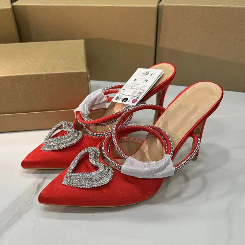 Luxury Bling Party Pumps for Women | Elegant Ankle Strap Slingbacks | Pointed Toe Bridal & Wedding Shoes - VougeVampUK