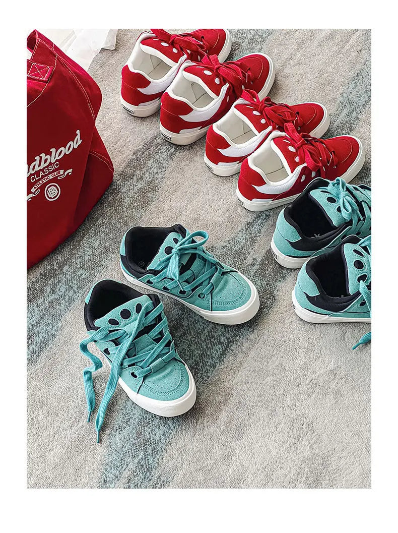 VougeVamp Women's Korean Fashion Canvas Sneakers – Trendy Platform Board Shoes for Casual Wear - VougeVampUK