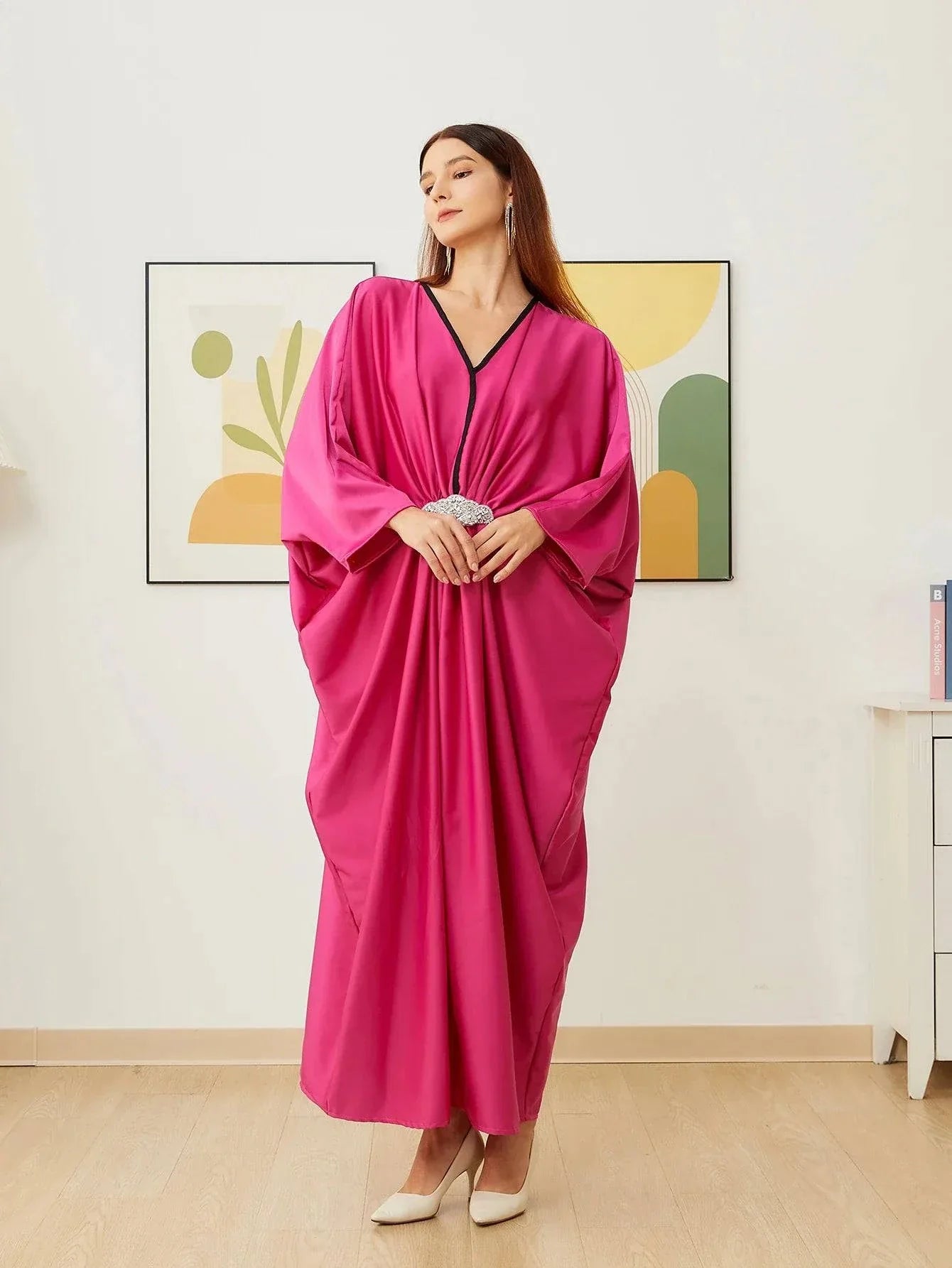VougeVamp Dubai Arab Islam Abaya - Elegant Muslim Women’s Party Dress Long Sula Robe - VougeVampUK