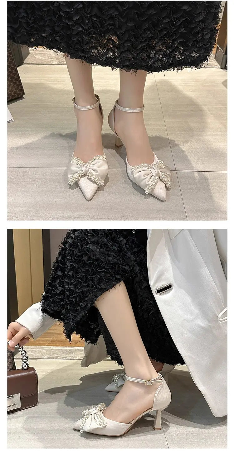 VougeVamp Women's Pointed Toe Butterfly Stiletto Heels – Elegant Bridal & Party Shoes