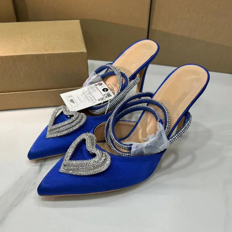 Luxury Bling Party Pumps for Women | Elegant Ankle Strap Slingbacks | Pointed Toe Bridal & Wedding Shoes - VougeVampUK