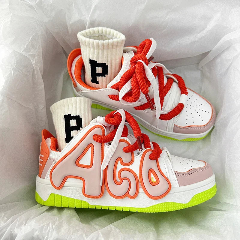 VougeVamp Unisex Skateboard Street Sneakers – High-Quality Hip-Hop Vulcanized Casual Shoes - VougeVampUK