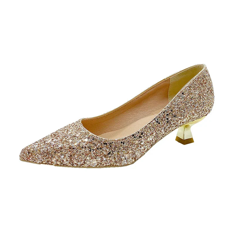 Crystal Gold Wedding High Heels for Women – Elegant Bridal Bridesmaid Shoes - VougeVampUK