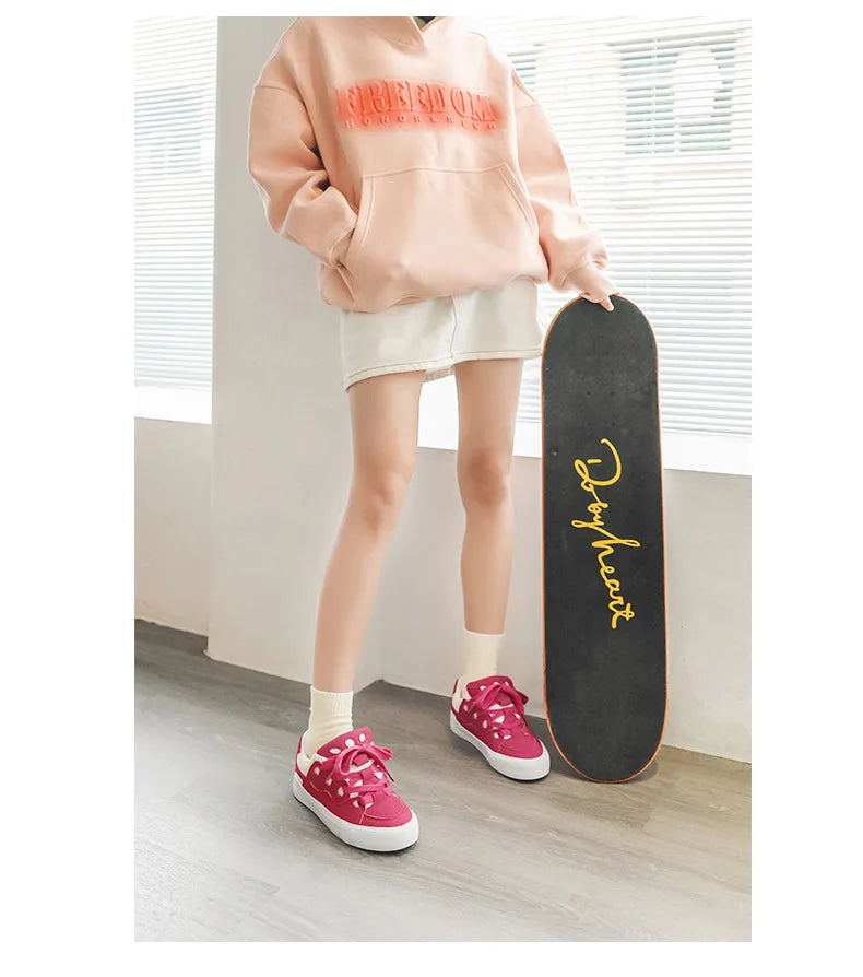 VougeVamp Women's Chunky Platform Sneakers – Trendy Pink Skateboard & Sports Shoes - VougeVampUK