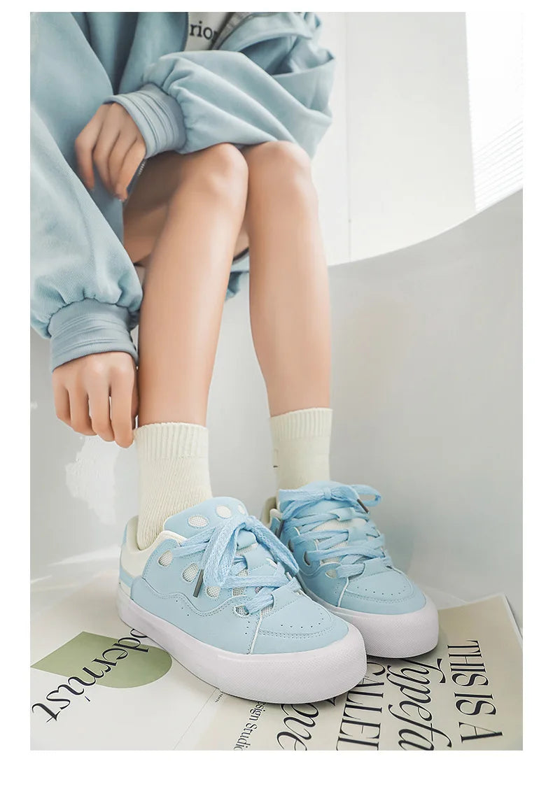 VougeVamp Women's Chunky Platform Sneakers – Trendy Pink Skateboard & Sports Shoes - VougeVampUK