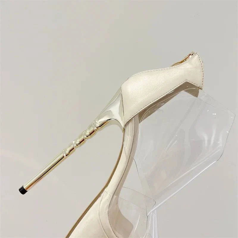 VougeVamp Transparent PVC Platform Pumps - Peep Toe High Heel Party Shoes for Women
