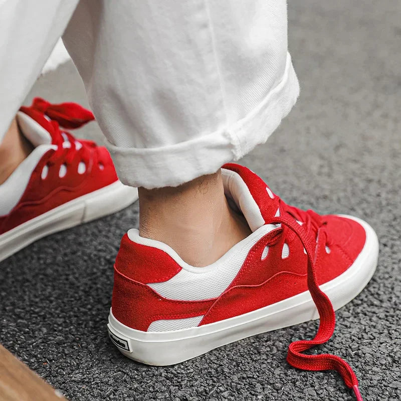 VougeVamp Women's Korean Fashion Canvas Sneakers – Trendy Platform Board Shoes for Casual Wear - VougeVampUK