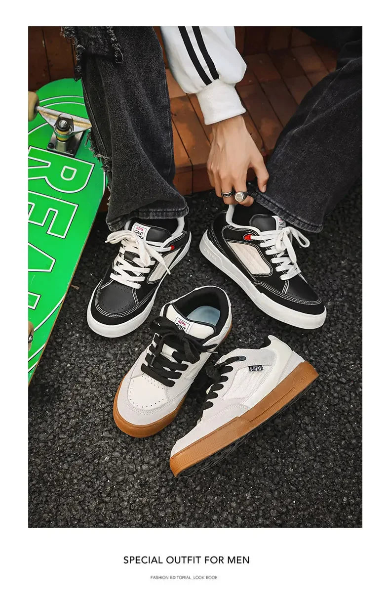 VougeVamp Unisex Fashion Skateboard Shoes – Casual Lace-Up Vulcanized Sports Sneakers - VougeVampUK