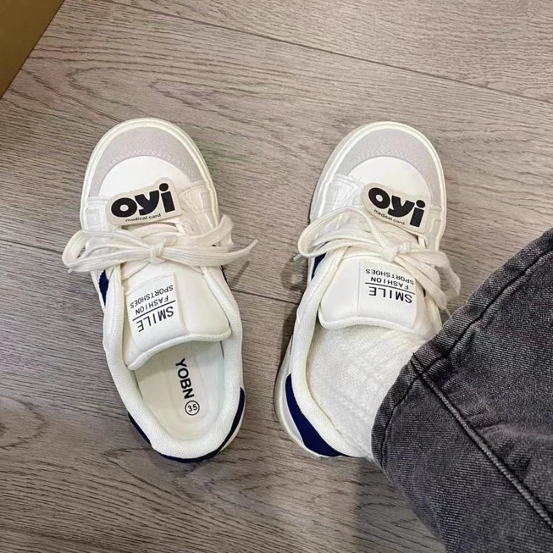 VougeVamp Low-Cut Cross-Strap Sneakers – Trendy Flat-Soled Casual Sports Shoes for Walking & Everyday Wear - VougeVampUK