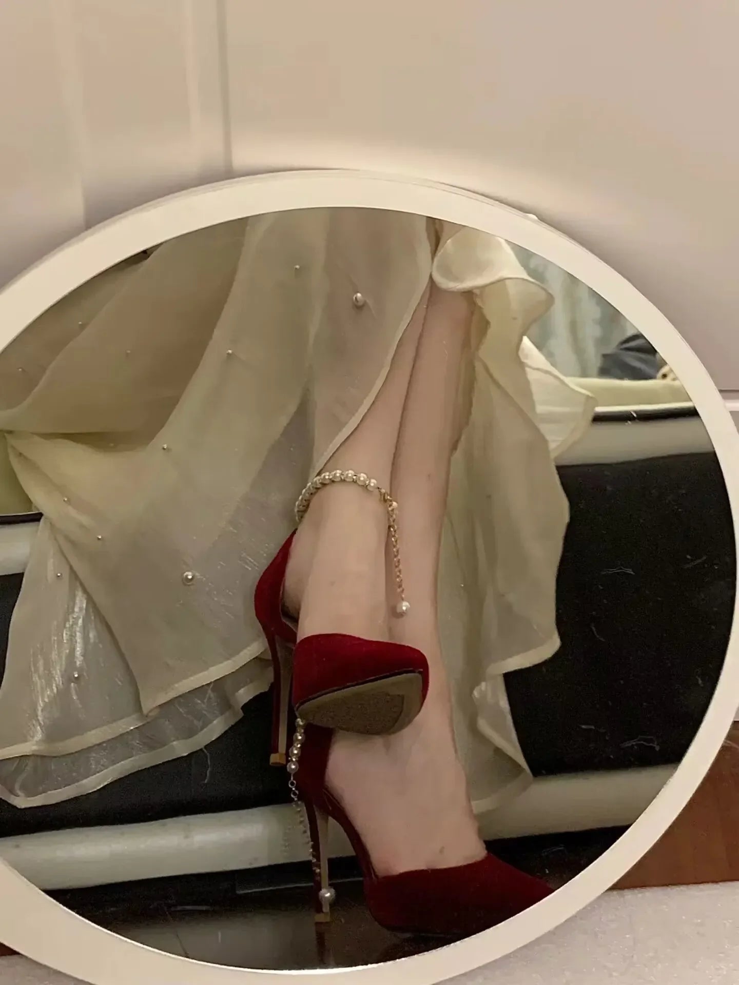 VougeVamp Pointed Toe High Heel Bridal Shoes – Elegant Metal Buckle Strap Stilettos for Weddings & Special Occasions