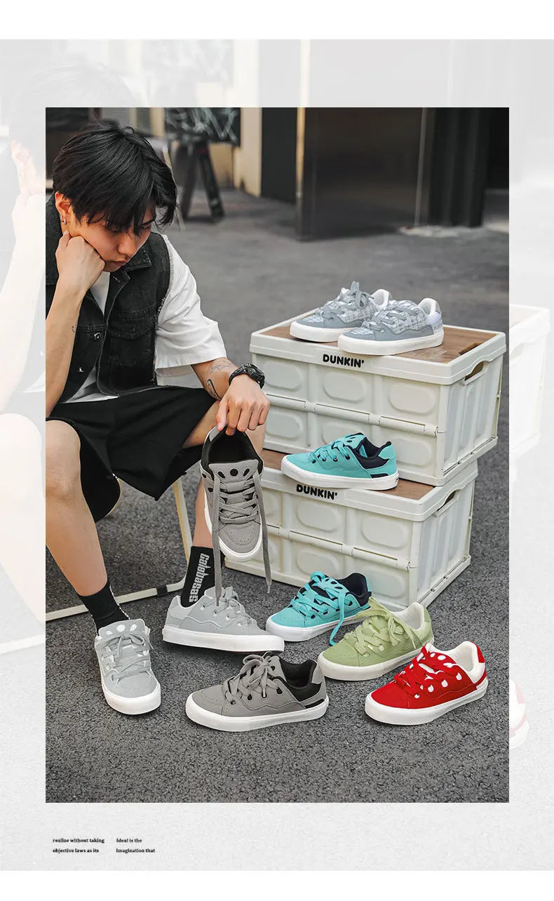 VougeVamp Women's Korean Fashion Canvas Sneakers – Trendy Platform Board Shoes for Casual Wear - VougeVampUK