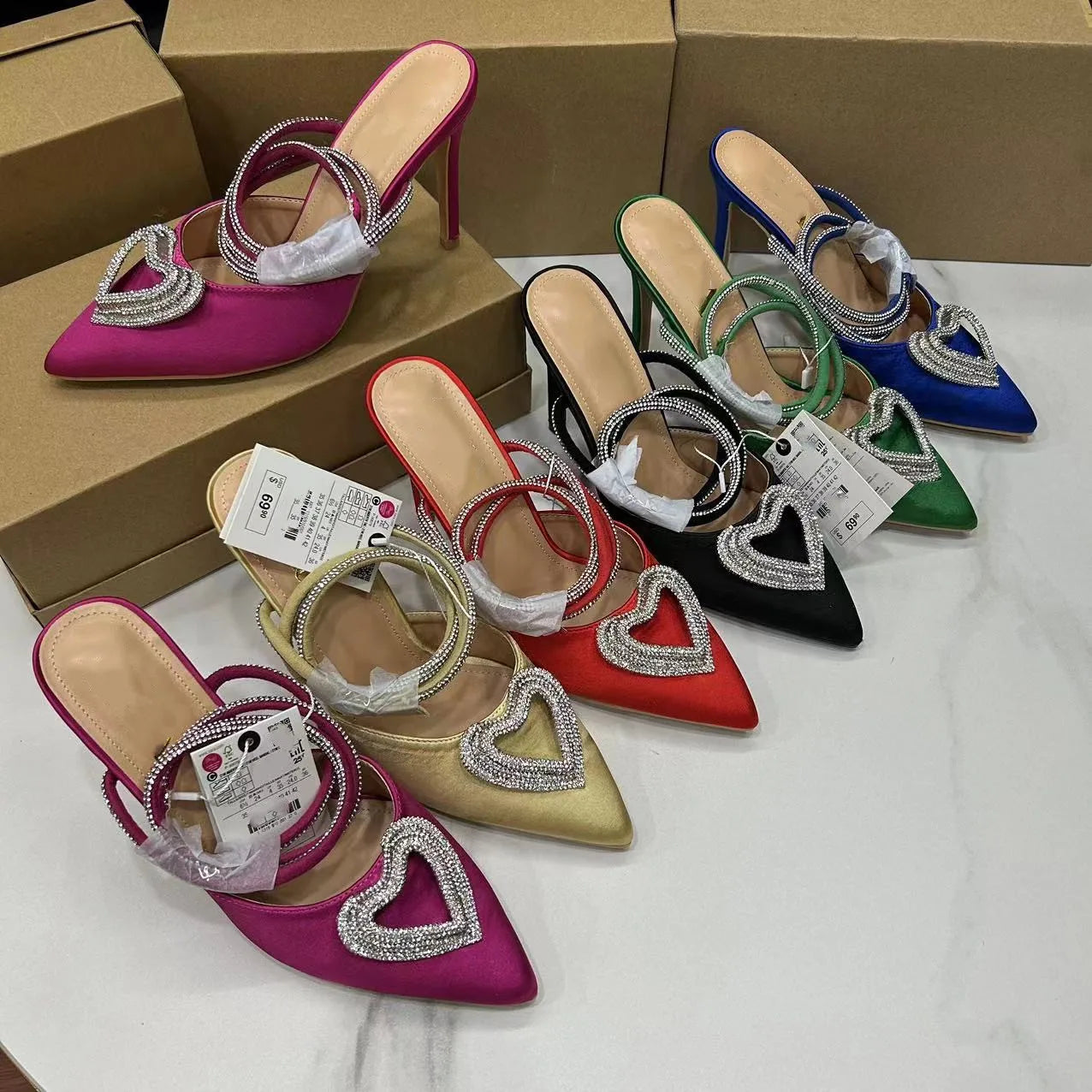 Luxury Bling Party Pumps for Women | Elegant Ankle Strap Slingbacks | Pointed Toe Bridal & Wedding Shoes - VougeVampUK