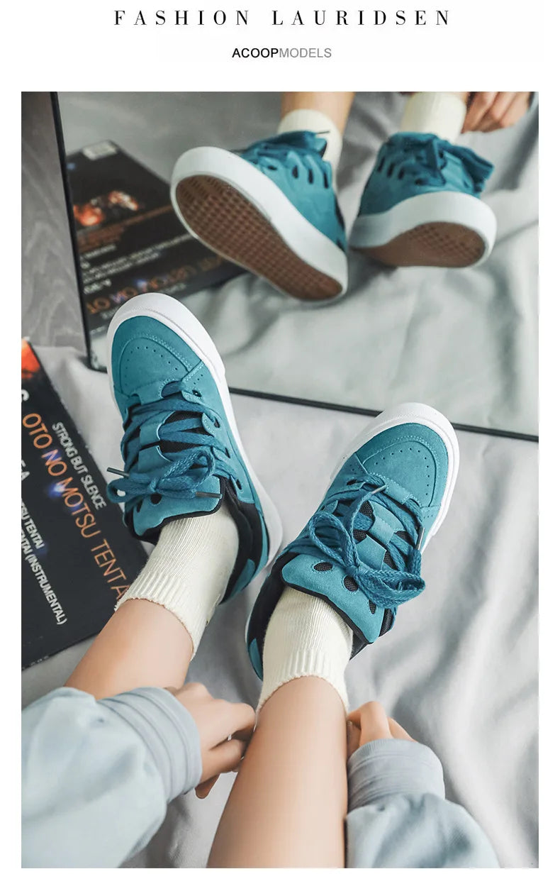 VougeVamp Women's Chunky Platform Sneakers – Trendy Pink Skateboard & Sports Shoes - VougeVampUK