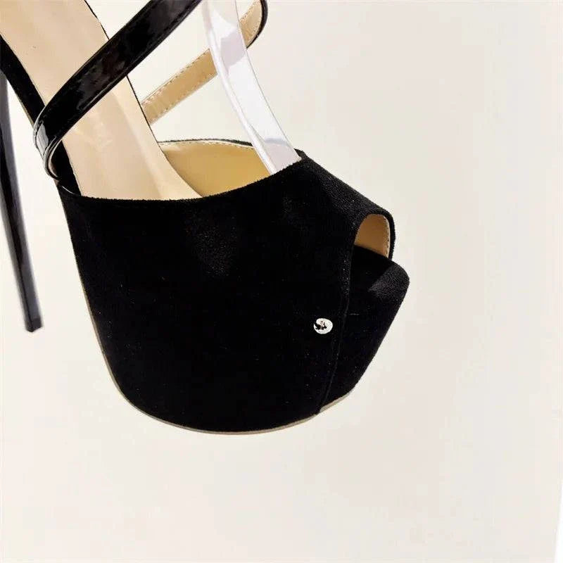 VougeVamp Women’s Metal Rivet Ankle Zip Platform Pumps – Sexy Peep-Toe High Heels for Parties and Pole Dancing