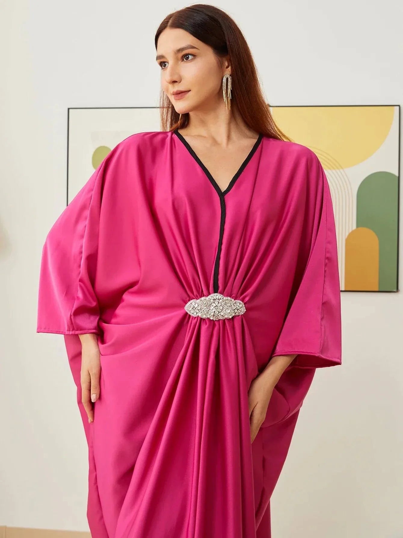 VougeVamp Dubai Arab Islam Abaya - Elegant Muslim Women’s Party Dress Long Sula Robe - VougeVampUK