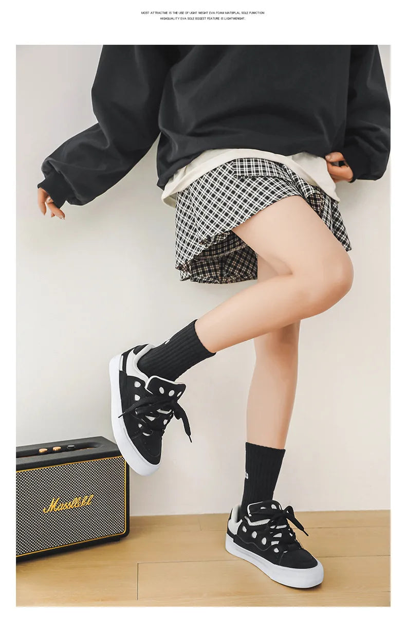 VougeVamp Women's Chunky Platform Sneakers – Trendy Pink Skateboard & Sports Shoes - VougeVampUK