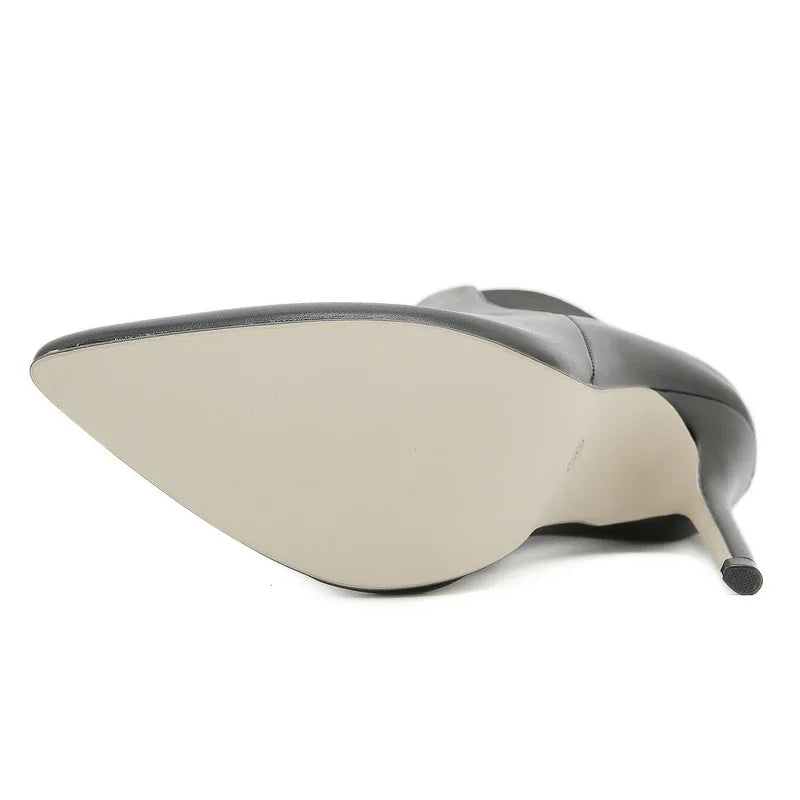 Handmade Punk-Inspired Pointed Toe Women’s Ankle Boots with Elastic Band and Stiletto High Heels