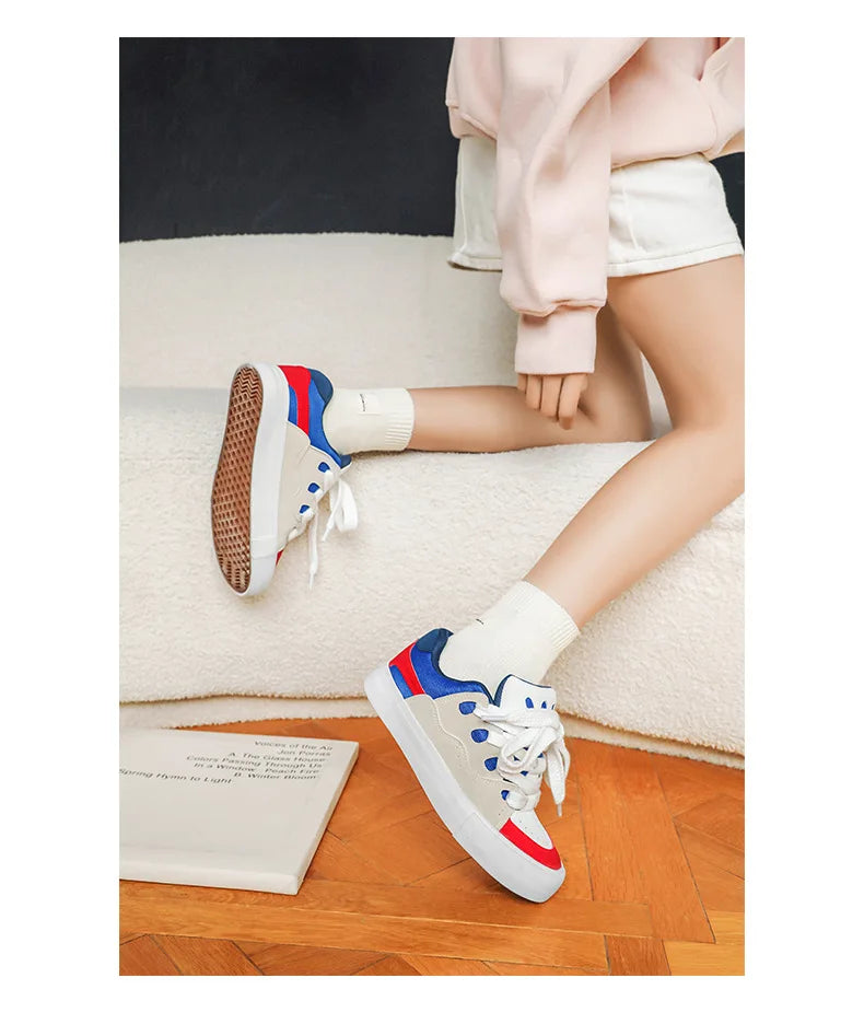 VougeVamp Women's Chunky Platform Sneakers – Trendy Pink Skateboard & Sports Shoes - VougeVampUK