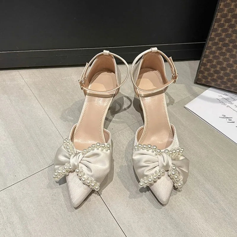 VougeVamp Women's Pointed Toe Butterfly Stiletto Heels – Elegant Bridal & Party Shoes