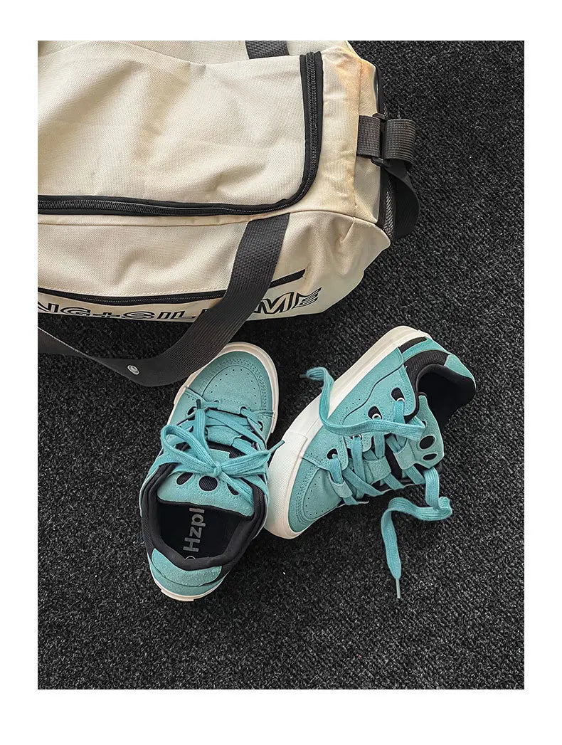 VougeVamp Women's Korean Fashion Canvas Sneakers – Trendy Platform Board Shoes for Casual Wear - VougeVampUK