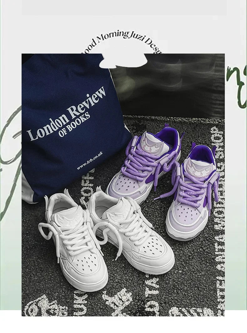 VougeVamp Unisex Skateboard Street Sneakers – Hip-Hop Style Vulcanized Casual Shoes for Walking & Sports - VougeVampUK