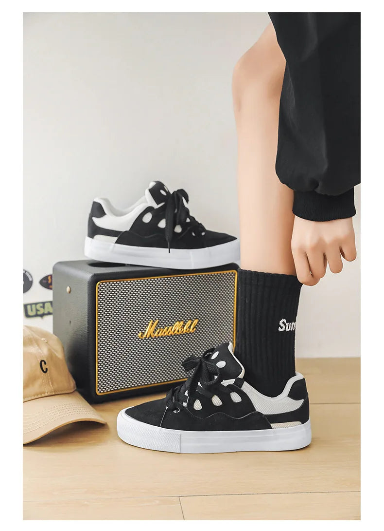 VougeVamp Women's Chunky Platform Sneakers – Trendy Pink Skateboard & Sports Shoes - VougeVampUK