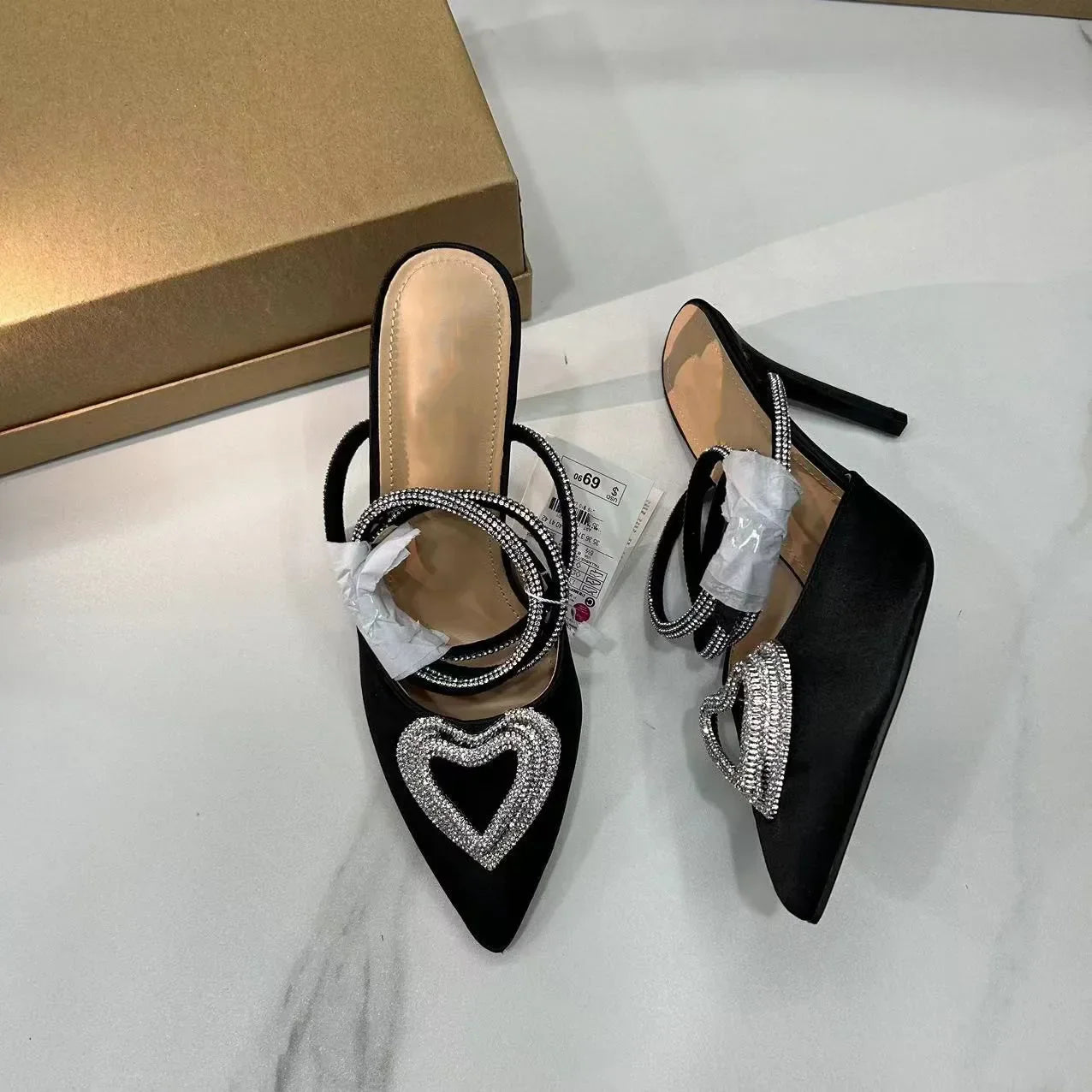 Luxury Bling Party Pumps for Women | Elegant Ankle Strap Slingbacks | Pointed Toe Bridal & Wedding Shoes - VougeVampUK