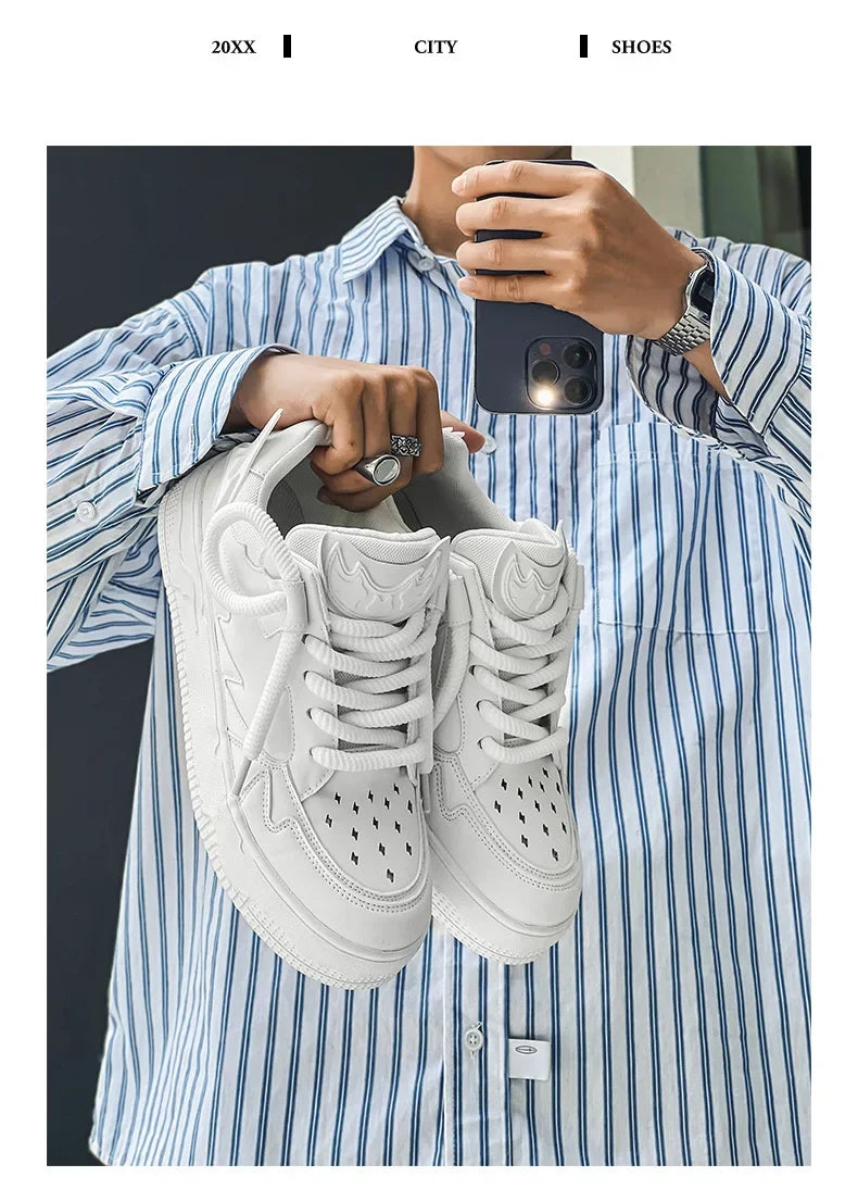 VougeVamp Unisex Skateboard Street Sneakers – Hip-Hop Style Vulcanized Casual Shoes for Walking & Sports - VougeVampUK