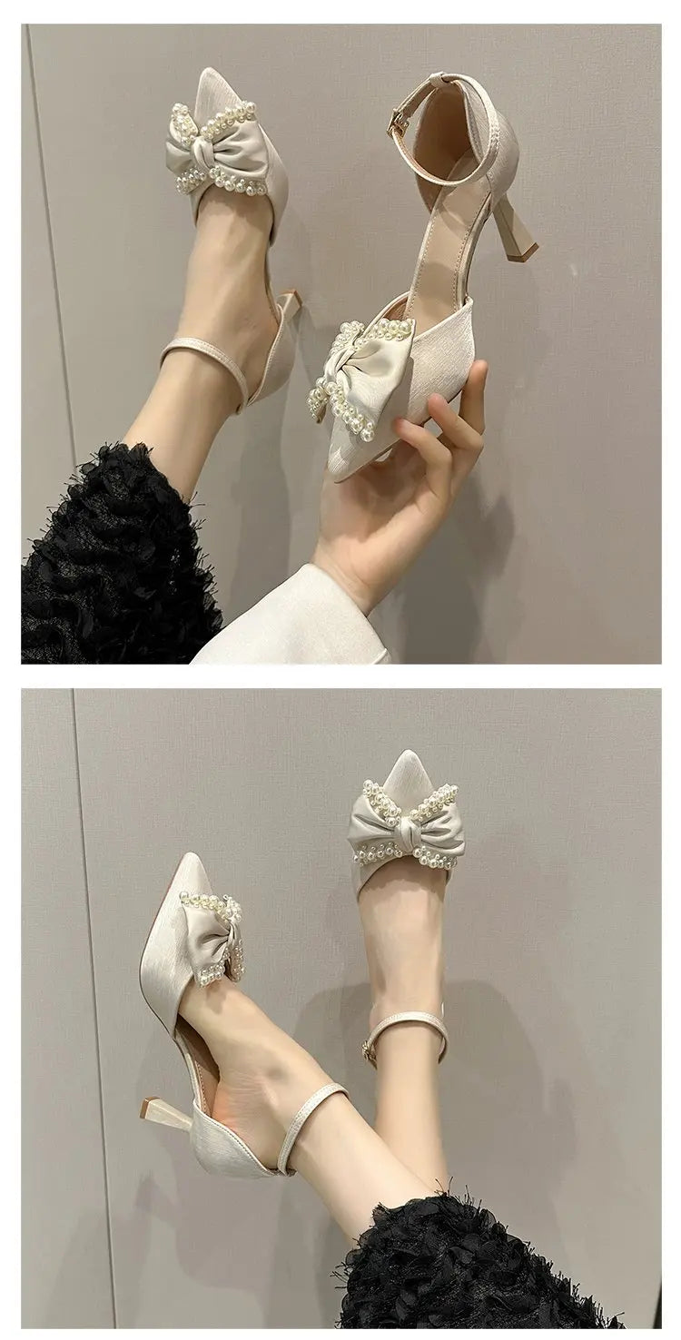 VougeVamp Women's Pointed Toe Butterfly Stiletto Heels – Elegant Bridal & Party Shoes