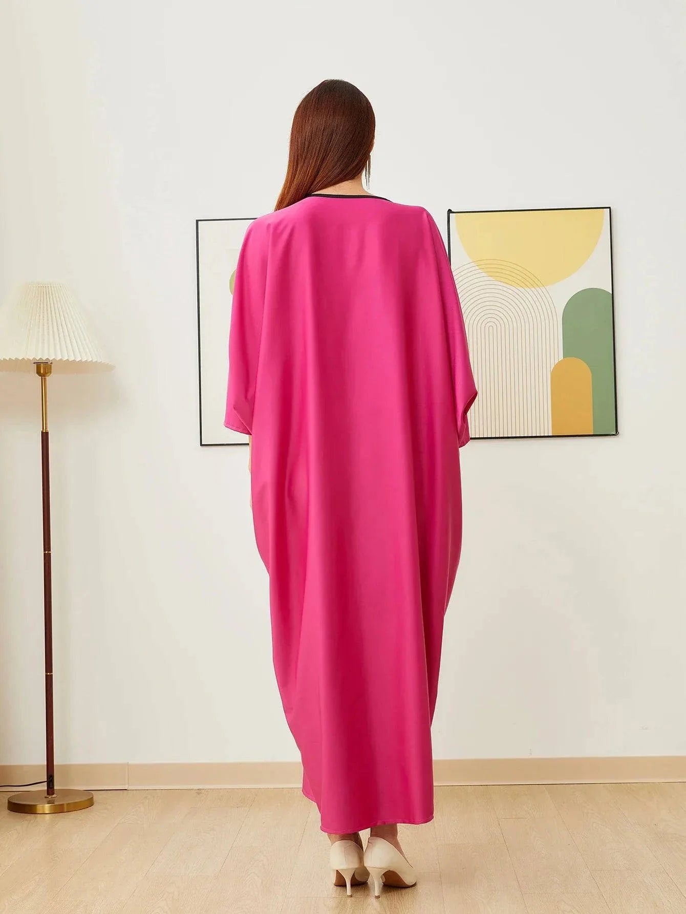 VougeVamp Dubai Arab Islam Abaya - Elegant Muslim Women’s Party Dress Long Sula Robe - VougeVampUK